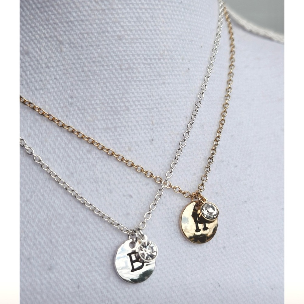 BANSRI Crystal Plated Initials Necklace